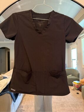 Grey's Anatomy Women's Black V-Neck Scrub Top